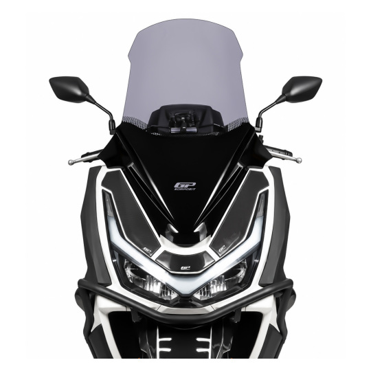 GP Kompozit Honda PCX 125 / 150 2025-2026 Uyumlu Orijinal Bağlantılı Baskılı Ön Tur Camı Füme (1)