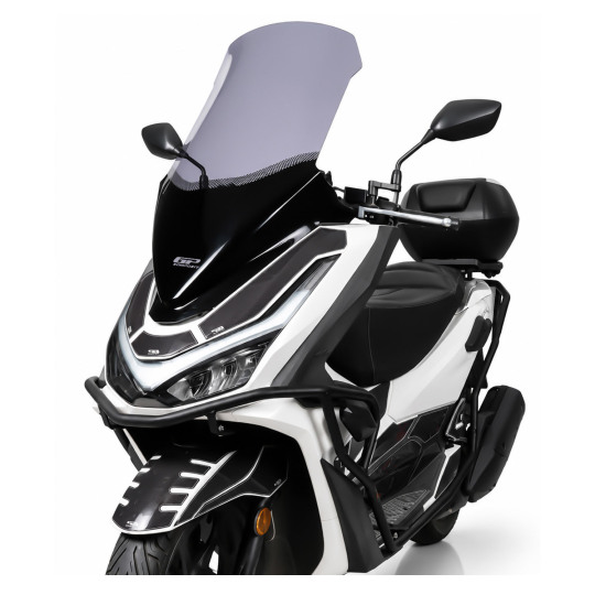 GP Kompozit Honda PCX 125 / 150 2025-2026 Uyumlu Orijinal Bağlantılı Baskılı Ön Tur Camı Füme - 3