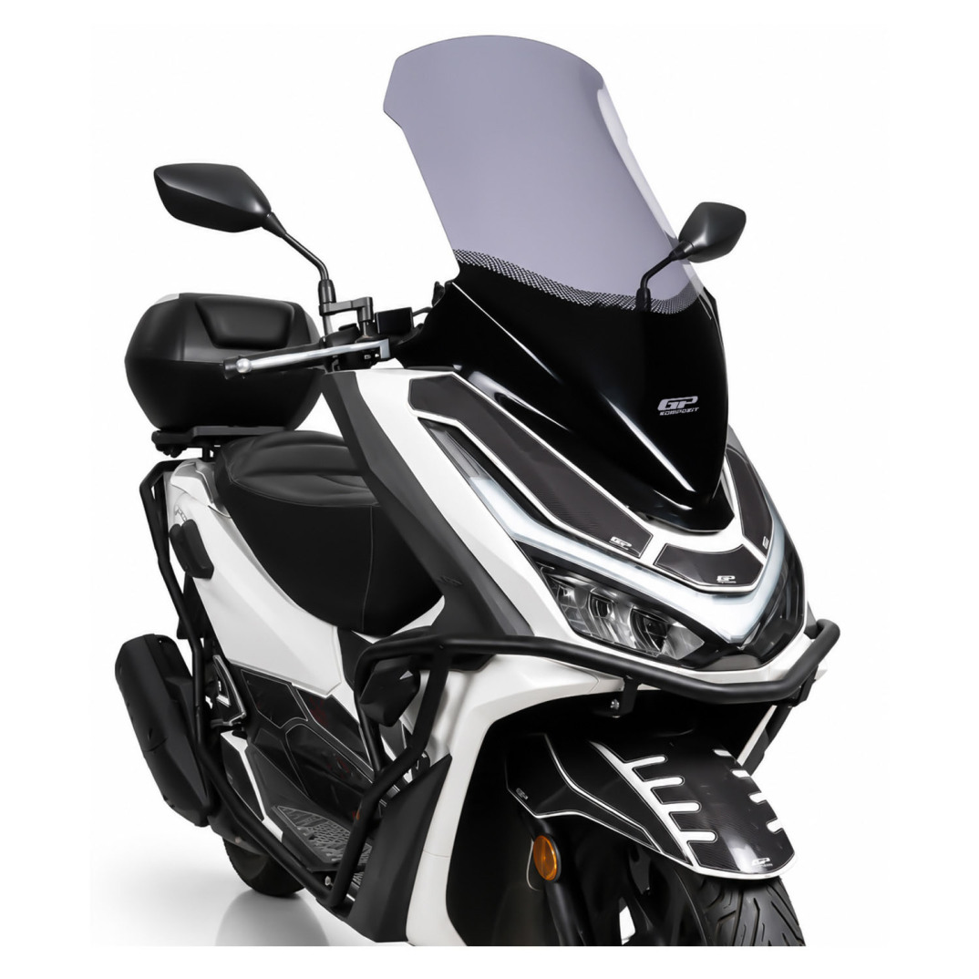 GP Kompozit Honda PCX 125 / 150 2025-2026 Uyumlu Orijinal Bağlantılı Baskılı Ön Tur Camı Füme - 4
