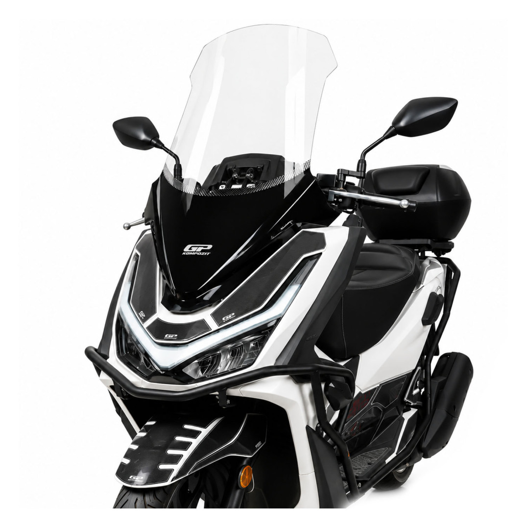 GP Kompozit Honda PCX 125 / 150 2025-2026 Uyumlu Orijinal Bağlantılı Baskılı Ön Tur Camı Şeffaf - 3