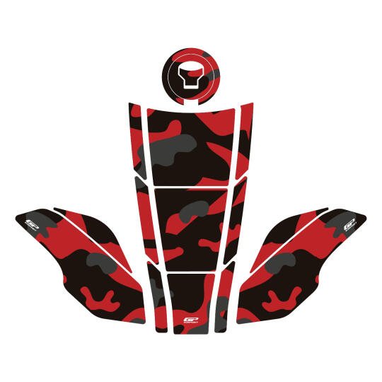 GP Kompozit Honda VFR800X Crossrunner 2015-2020 Uyumlu Tank Pad Seti Kırmızı