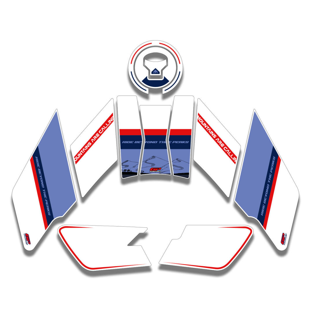 GP Kompozit Honda XL750L Transalp 2023-2024 Uyumlu Tank Pad Seti Beyaz - 1