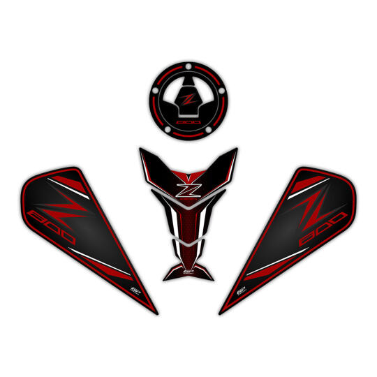 GP Kompozit Kawasaki Z 800 2013-2018 Uyumlu Tank Pad Kırmızı