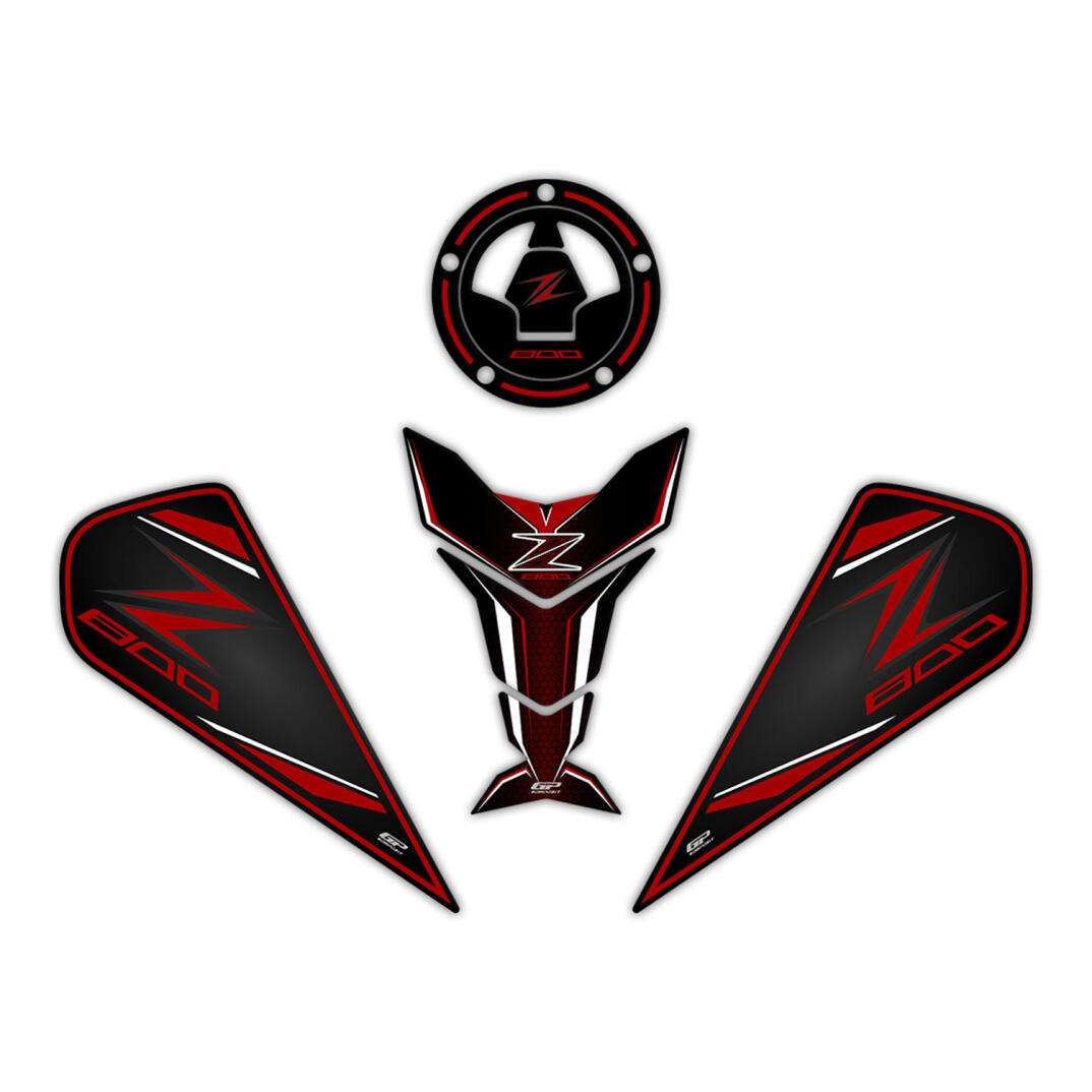 GP Kompozit Kawasaki Z 800 2013-2018 Uyumlu Tank Pad Kırmızı - 1