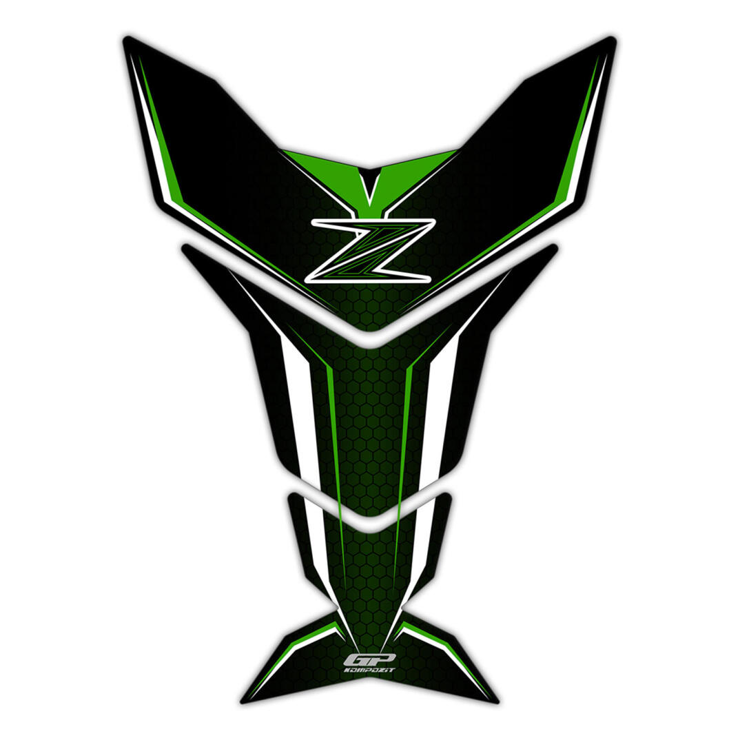 GP Kompozit Kawasaki Z Serisi 2007-2024 Uyumlu Tank Pad Yeşil - 1
