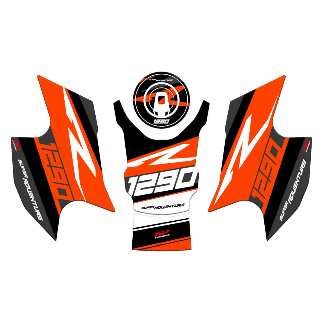 GP Kompozit KTM 1290 Super Adventure 2021-2023 Uyumlu Tank Pad Seti Turuncu - 1