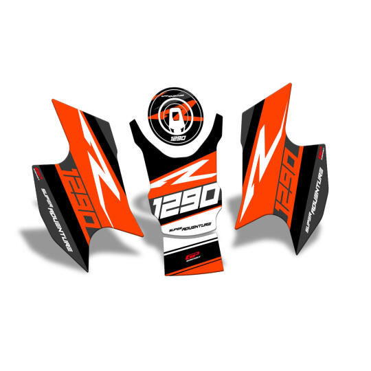 GP Kompozit KTM 1290 Super Adventure 2021-2023 Uyumlu Tank Pad Seti Turuncu (1)