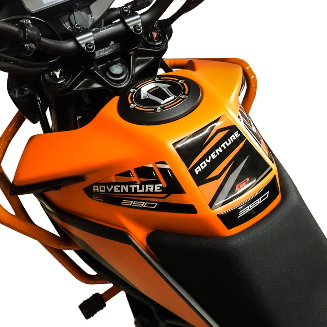 GP Kompozit KTM 390 Adventure 2020-2024 Uyumlu Tank Pad Seti Siyah-Turuncu - 2