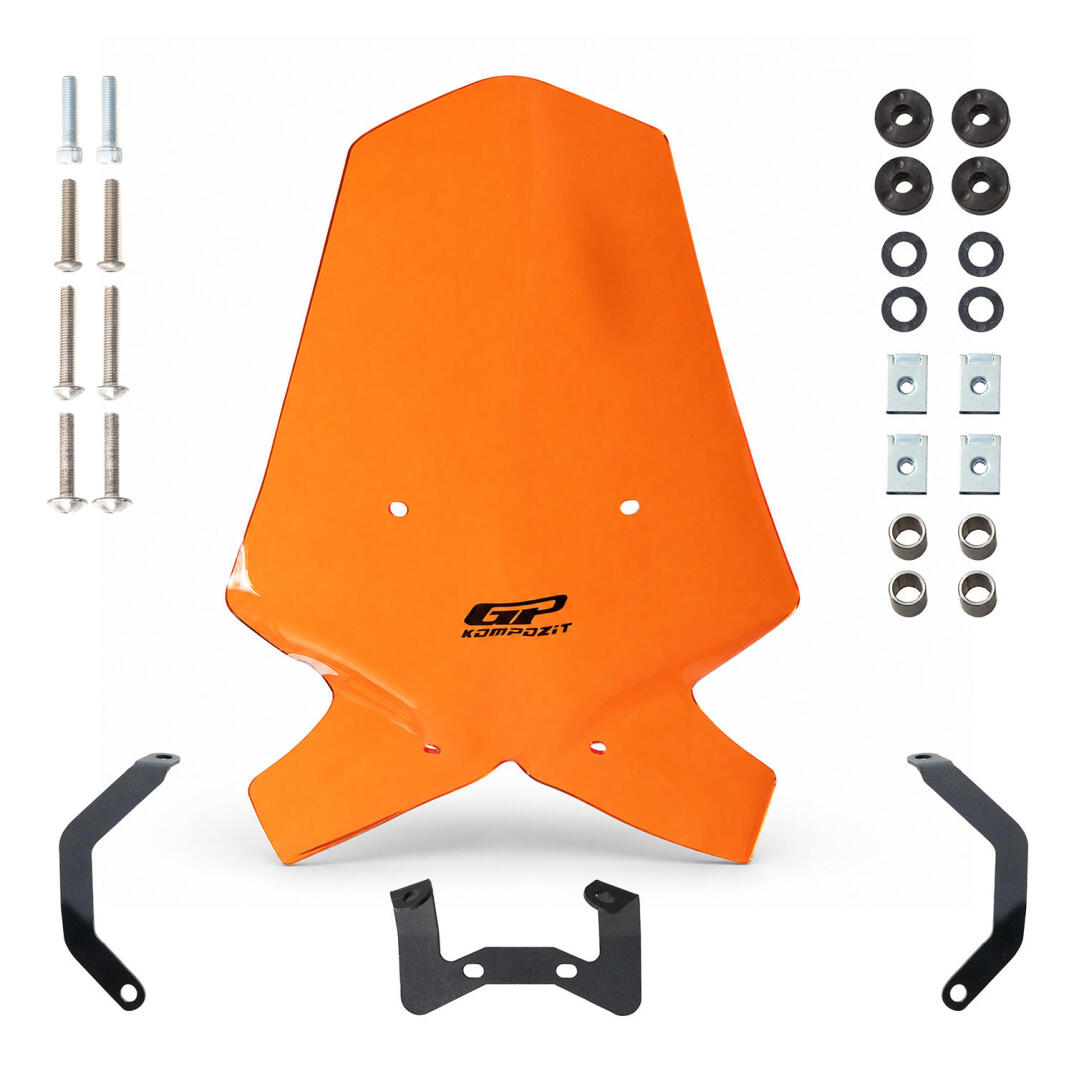 GP Kompozit KTM Duke 250 2017-2023 Uyumlu Ön Cam Turuncu - 5