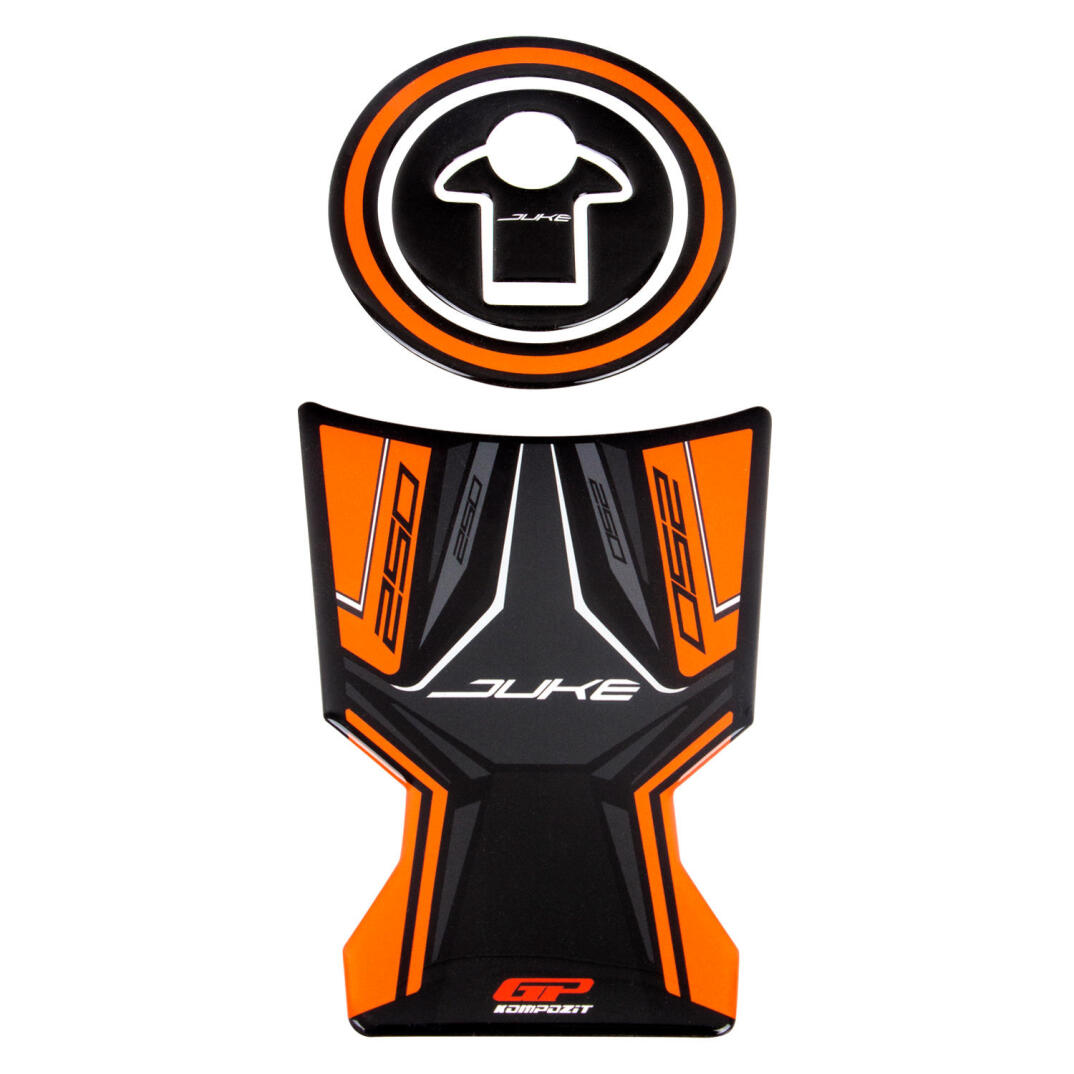 GP Kompozit KTM Duke 250 2017-2023 Uyumlu Tank Pad Siyah-Turuncu - 1