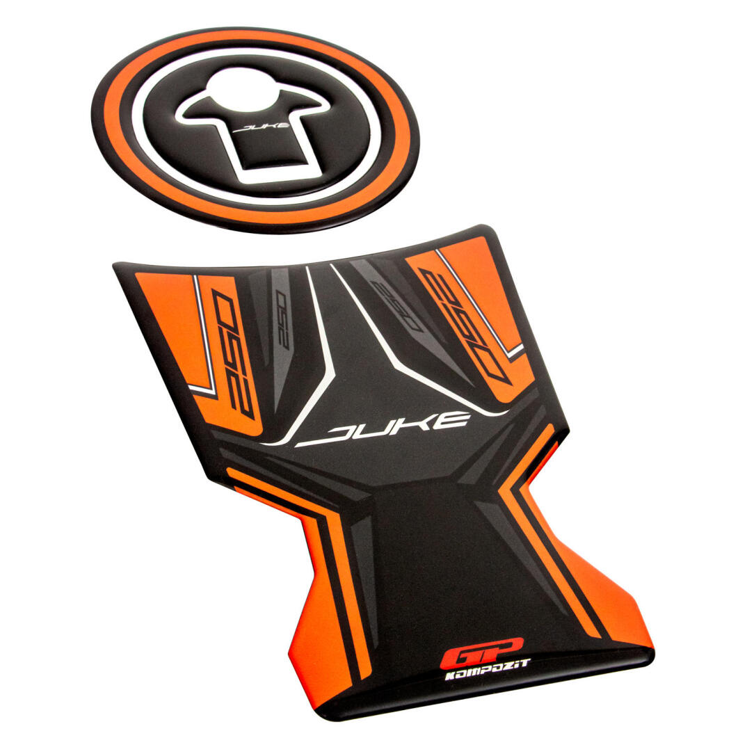 GP Kompozit KTM Duke 250 2017-2023 Uyumlu Tank Pad Siyah-Turuncu - 2