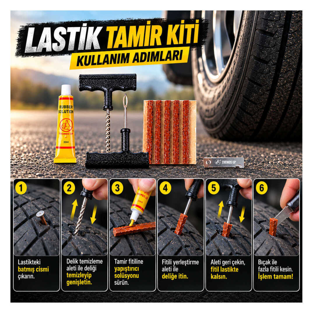 GP Kompozit Lastik Tamir Kiti Fitil Atma Seti - 2