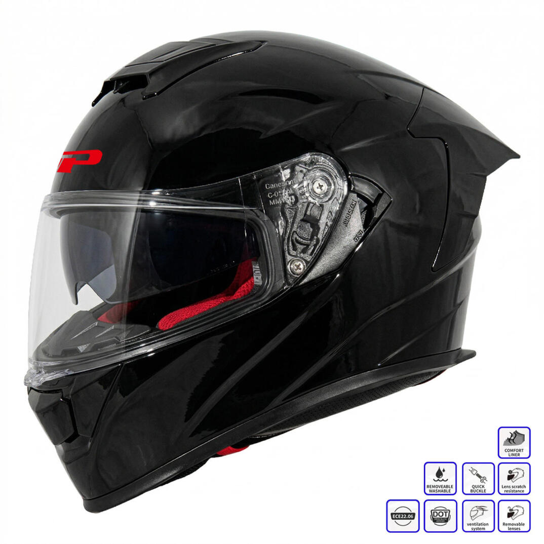 GP Kompozit MKS008-GB Yarış Spoiler Güneş Vizörlü Şeffaf Full Face Motosiklet Kaskı - 1
