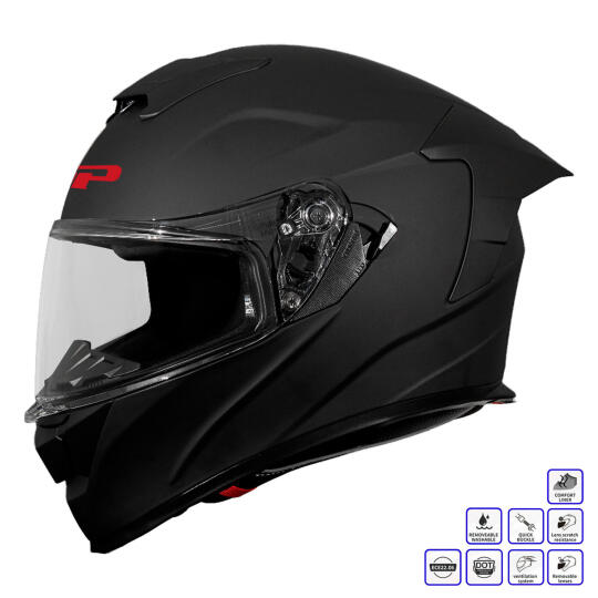 GP Kompozit MKS008-MB Yarış Spoiler Güneş Vizörlü Şeffaf Full Face Motosiklet Kaskı
