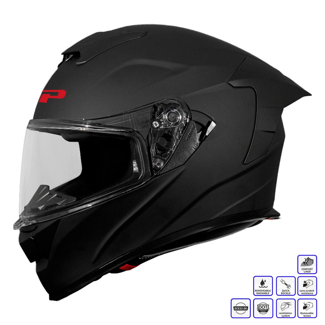 GP Kompozit MKS008-MB Yarış Spoiler Güneş Vizörlü Şeffaf Full Face Motosiklet Kaskı - 1