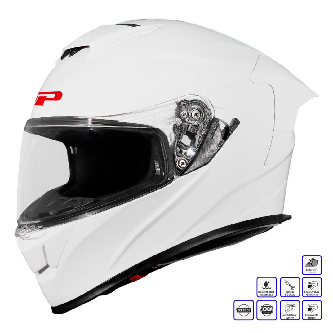 GP Kompozit MKS008-PW Yarış Spoiler Güneş Vizörlü Şeffaf Full Face Motosiklet Kaskı - 1