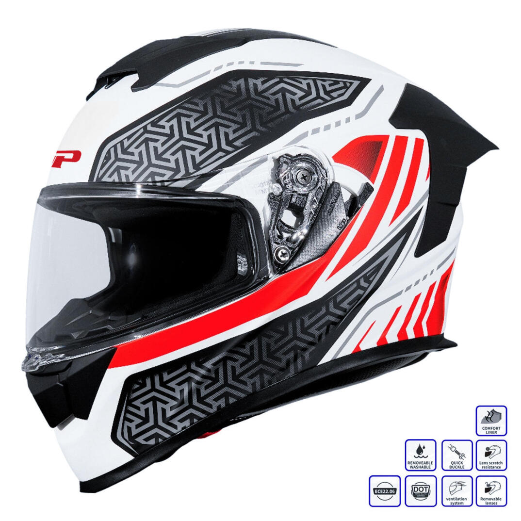 GP Kompozit MKS008-RWRB Yarış Spoiler Güneş Vizörlü Şeffaf Full Face Motosiklet Kaskı - 1