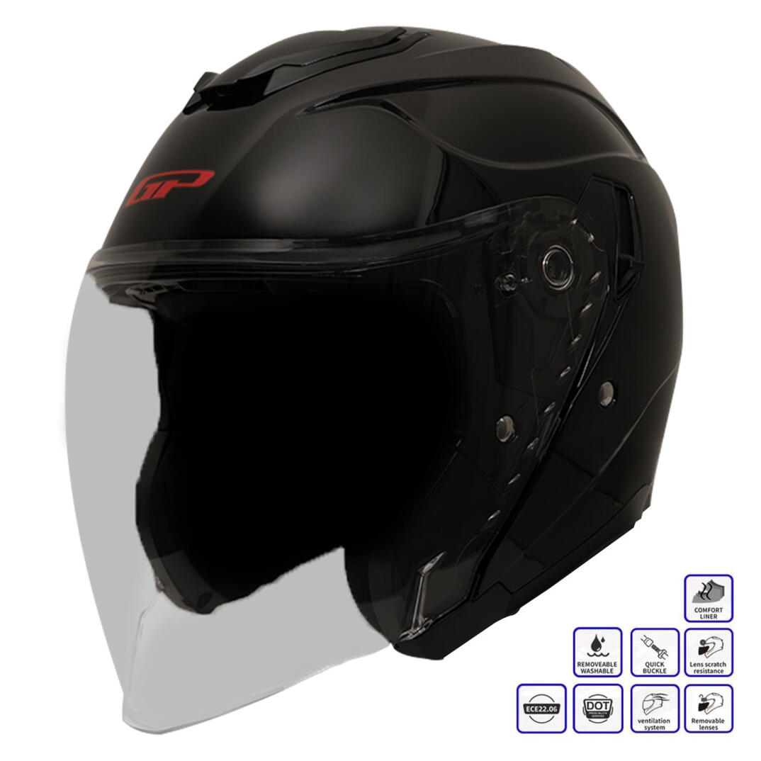GP Kompozit MKS009-GB Şeffaf Vizörlü Motosiklet Yarım Kask - 1