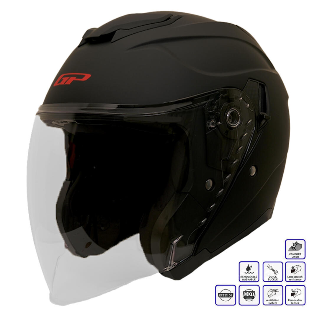 GP Kompozit MKS009-MB Şeffaf Vizörlü Motosiklet Yarım Kask - 1