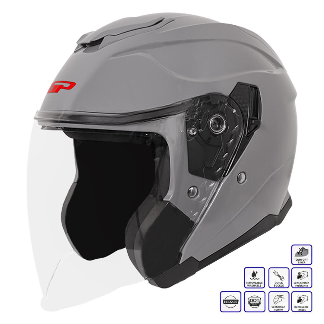 GP Kompozit MKS009-NG Şeffaf Vizörlü Motosiklet Yarım Kask - 1
