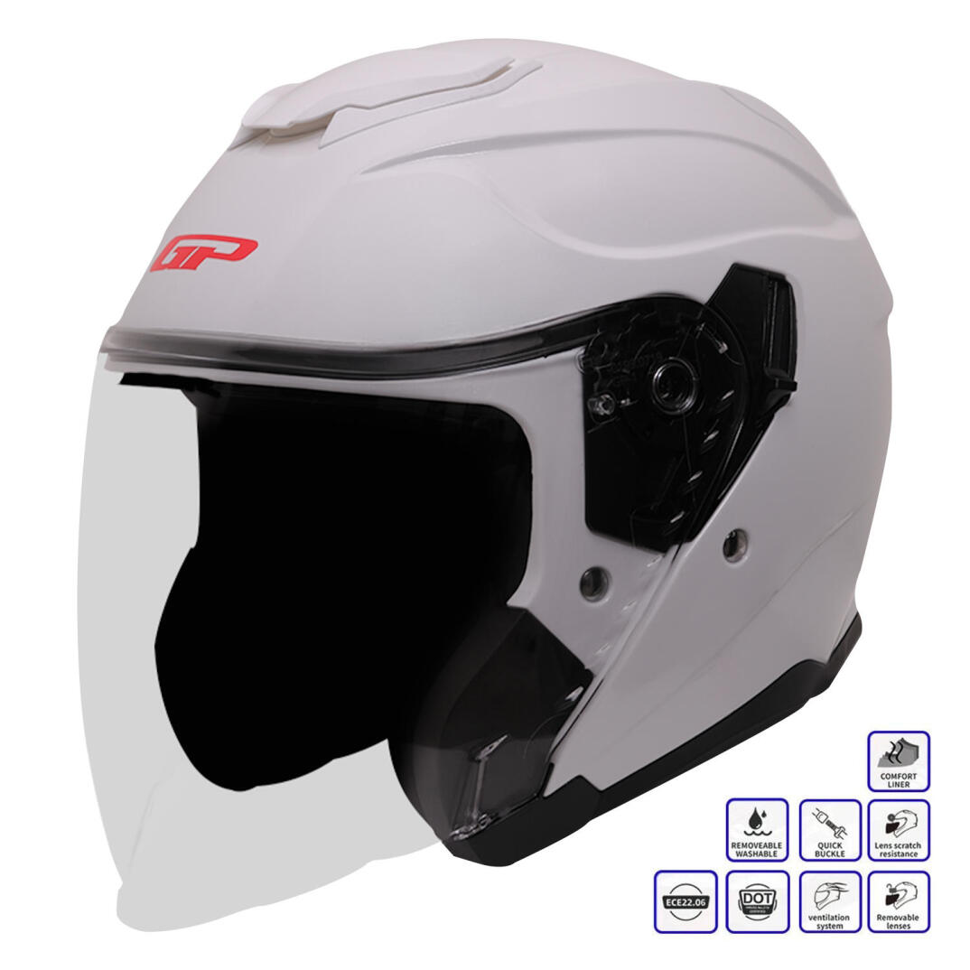 GP Kompozit MKS009-W Şeffaf Vizörlü Motosiklet Yarım Kask - 1