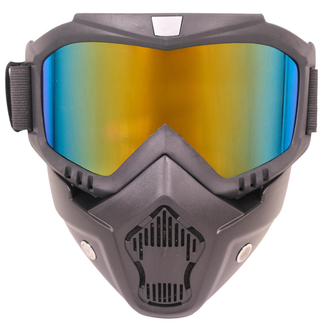 GP Kompozit MSK001 Enduro / Off-Road Maskeli Aynalı Motosiklet Gözlüğü Gold - 1