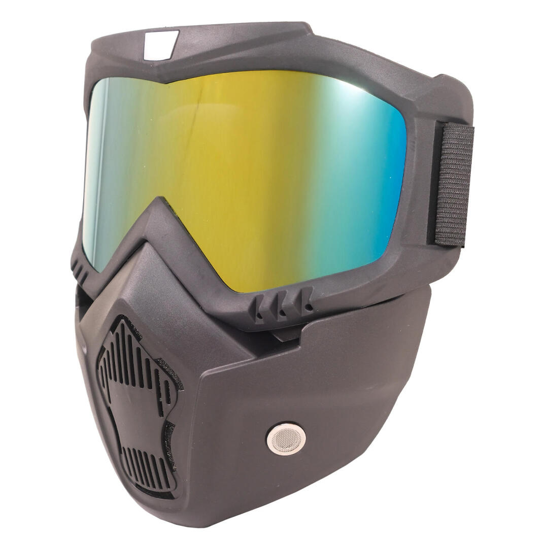 GP Kompozit MSK001 Enduro / Off-Road Maskeli Aynalı Motosiklet Gözlüğü Gold - 2