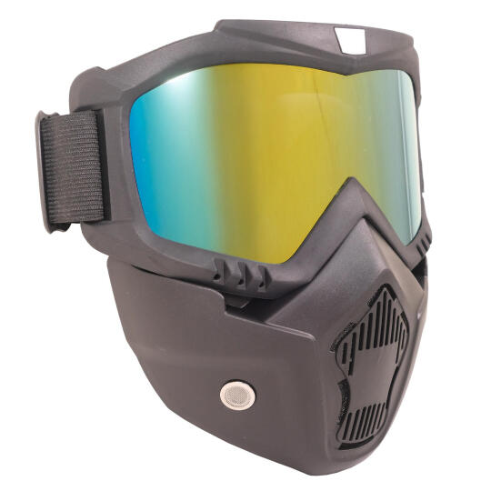 GP Kompozit MSK001 Enduro / Off-Road Maskeli Aynalı Motosiklet Gözlüğü Gold - 3