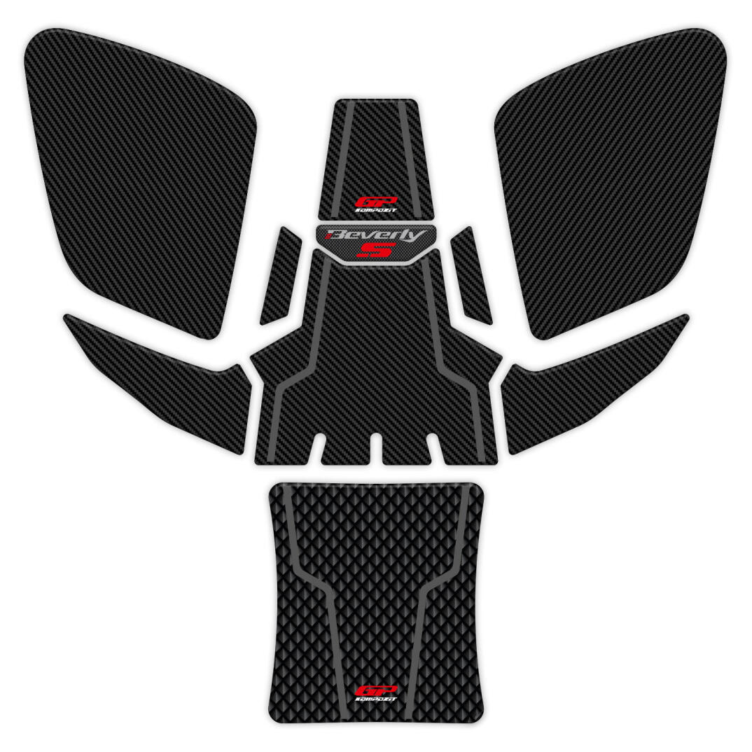 GP Kompozit Piaggio Beverly 400 S 2021-2023 Uyumlu Tank Pad Seti Karbon - 1