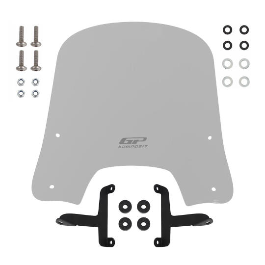 GP Kompozit Scooter Universal Kısa Ön Cam Gri - 5