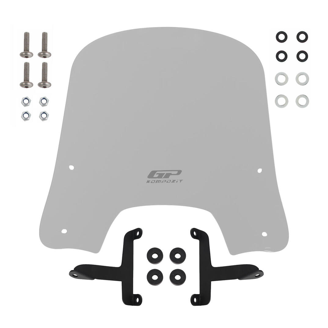 GP Kompozit Scooter Universal Kısa Ön Cam Gri - 5