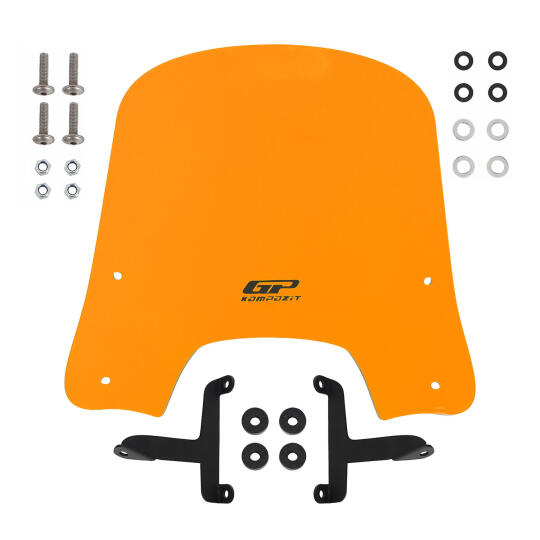 GP Kompozit Scooter Universal Kısa Ön Cam Turuncu - 5