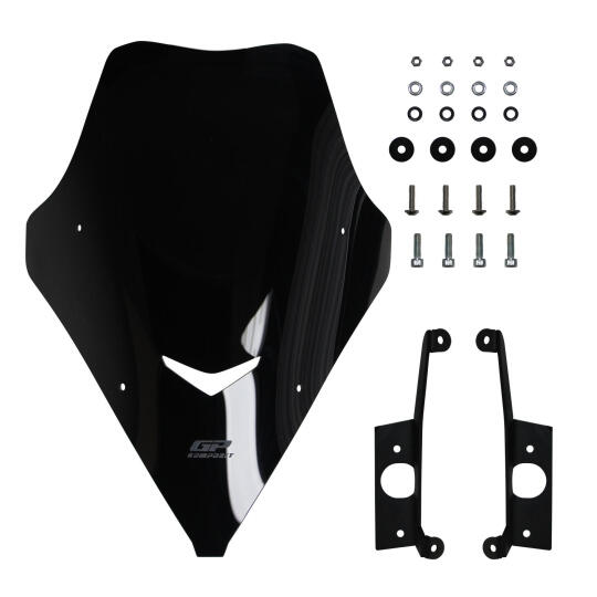 GP Kompozit SYM Jet X 125 2022-2026 Uyumlu Kısa Ön Cam Siyah - 7