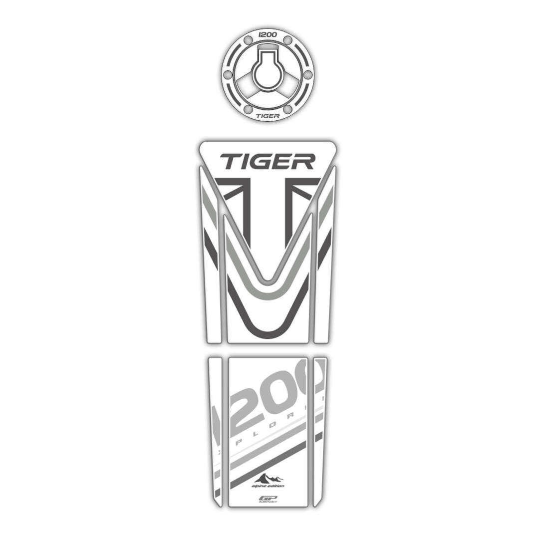 GP Kompozit Triumph Tiger 1200 2014-2016 Uyumlu Tank Pad Seti Beyaz - 1
