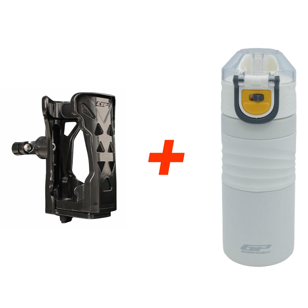 GP Kompozit TRM004 450 ml Çift Cidarlı Vakumlu Paslanmaz Çelik Beyaz Termos + Termos Tutucu - 1