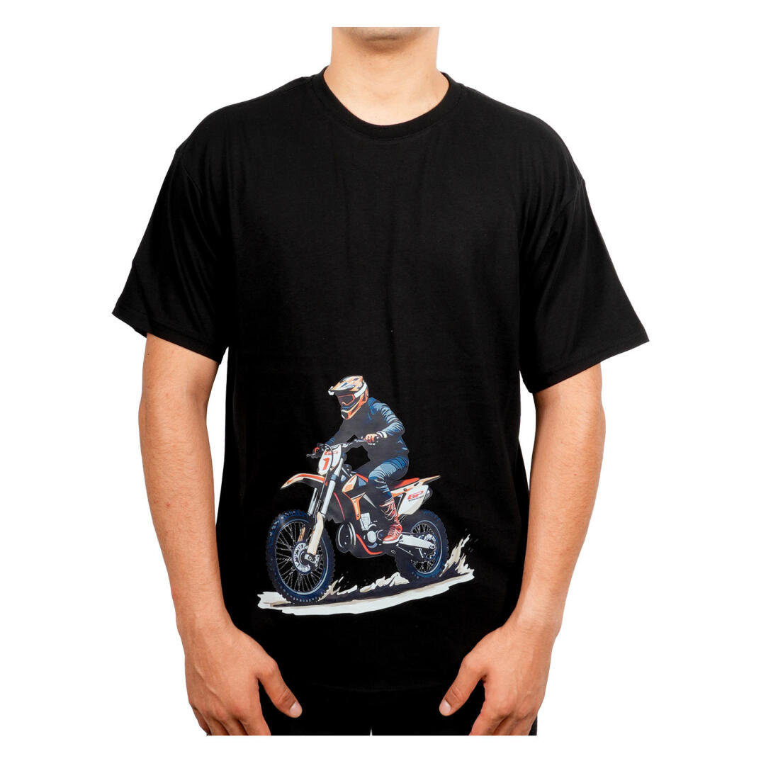 GP Kompozit TSH001 Cross Motosiklet Baskılı T-Shirt Siyah - 1