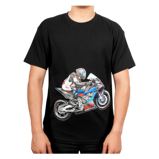 GP Kompozit TSH002 Racing Motosiklet Bel Baskılı T-Shirt Siyah