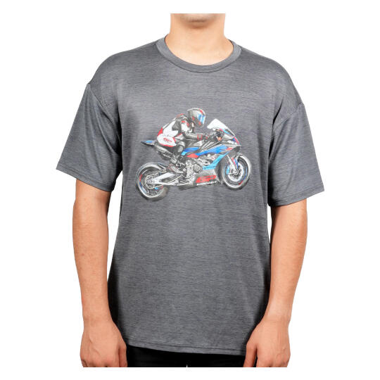 GP Kompozit TSH003 Racing Motosiklet Göğüs Baskılı T-Shirt Gri