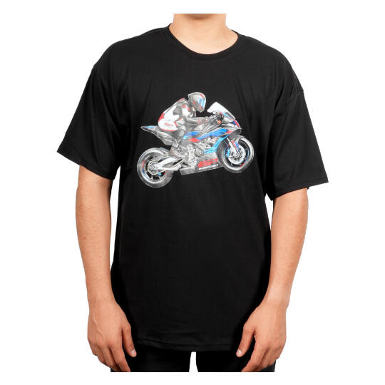 GP Kompozit TSH003 Racing Motosiklet Göğüs Baskılı T-Shirt Siyah