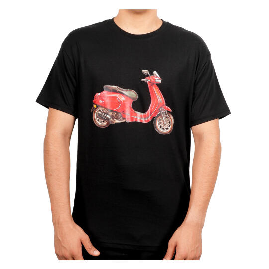 GP Kompozit TSH004 Scooter Motosiklet Baskılı T-Shirt Siyah