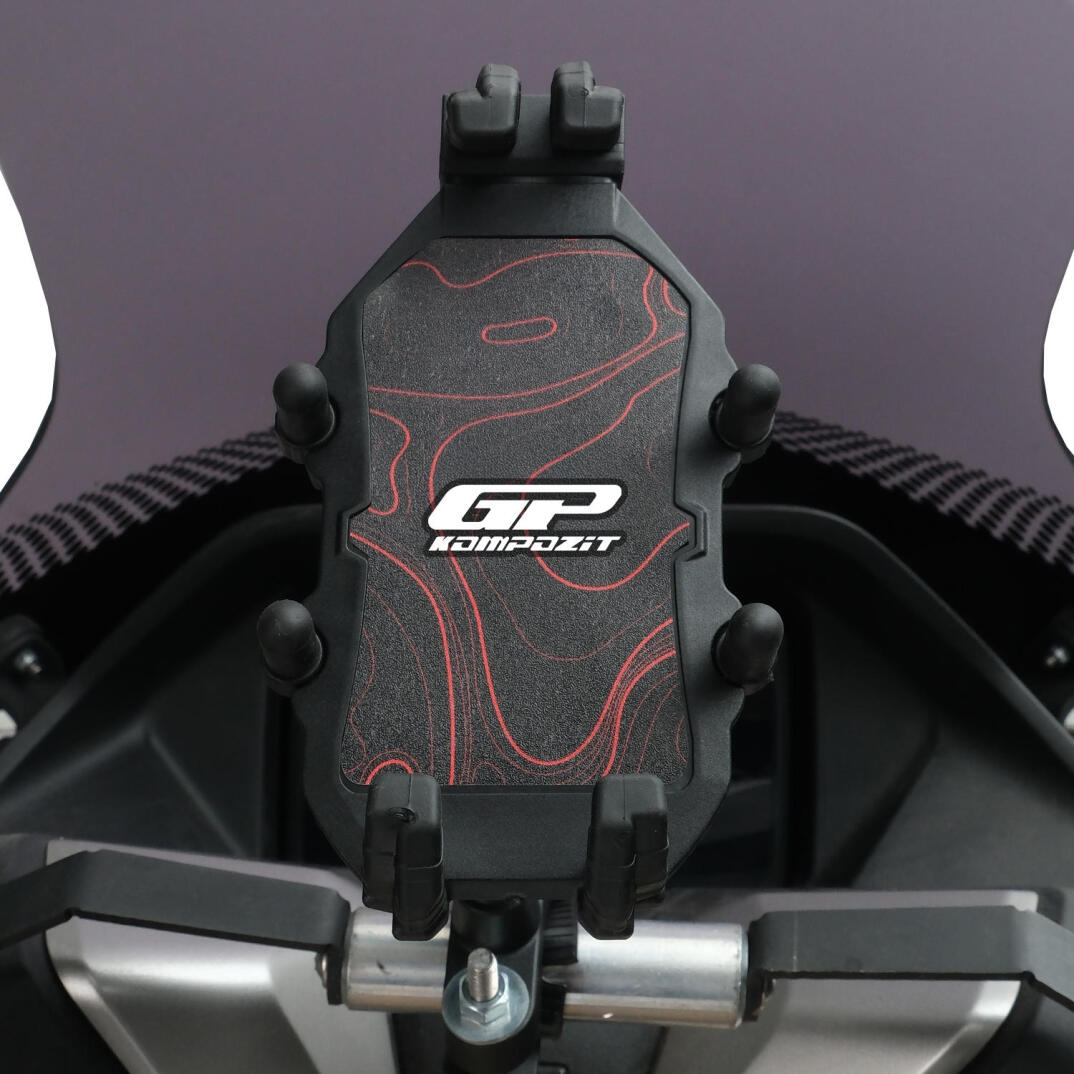 GP Kompozit TTR06 Universal Gidon Bağlantılı Titreşim Modüllü Telefon Tutucu Siyah-Kırmızı - 2