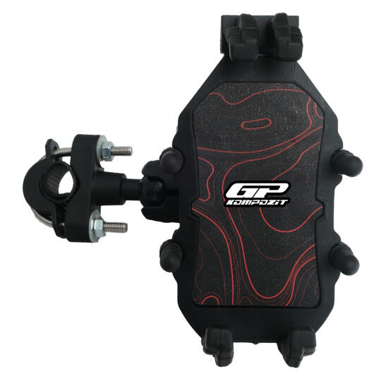 GP Kompozit TTR06 Universal Gidon Bağlantılı Titreşim Modüllü Telefon Tutucu Siyah-Kırmızı - 4