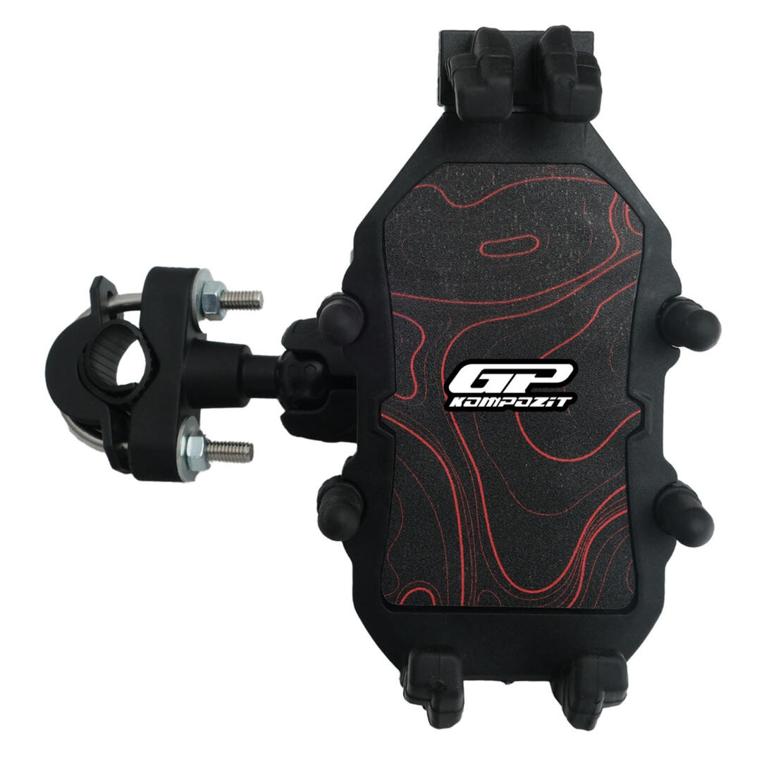 GP Kompozit TTR06 Universal Gidon Bağlantılı Titreşim Modüllü Telefon Tutucu Siyah-Kırmızı - 4