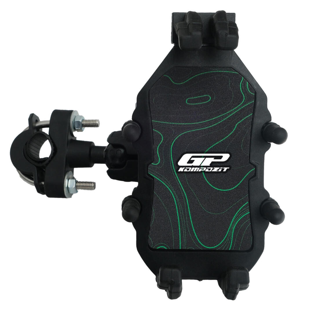 GP Kompozit TTR06 Universal Gidon Bağlantılı Titreşim Modüllü Telefon Tutucu Siyah-Yeşil - 4