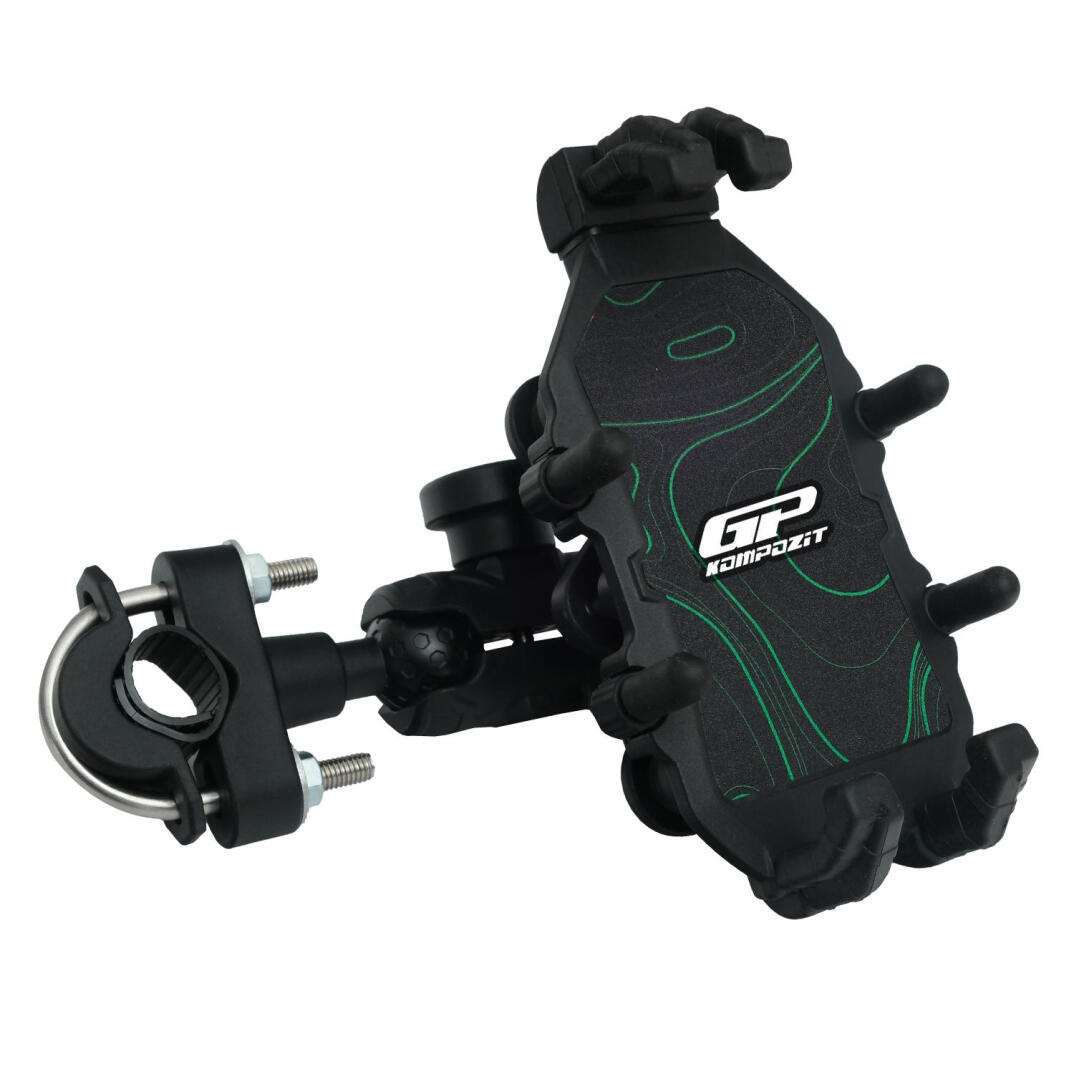 GP Kompozit TTR06 Universal Gidon Bağlantılı Titreşim Modüllü Telefon Tutucu Siyah-Yeşil - 5