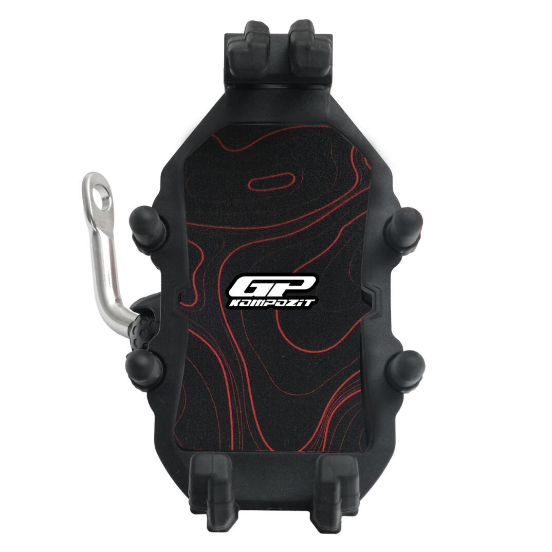 GP Kompozit TTR07 Universal Ayna Bağlantılı Titreşim Modüllü Telefon Tutucu Siyah-Kırmızı - 4