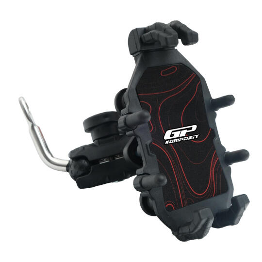 GP Kompozit TTR07 Universal Ayna Bağlantılı Titreşim Modüllü Telefon Tutucu Siyah-Kırmızı - 5