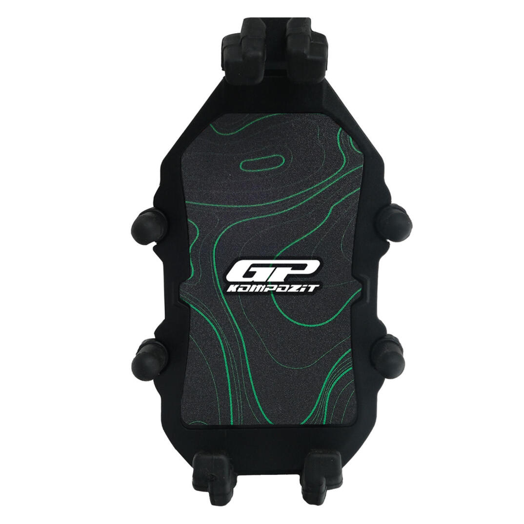 GP Kompozit TTR07 Universal Ayna Bağlantılı Titreşim Modüllü Telefon Tutucu Siyah-Yeşil - 1