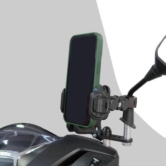 GP Kompozit TTR16 Universal Ayna Kolu Bağlantılı Titreşim Modüllü Telefon Tutucu Siyah - 4