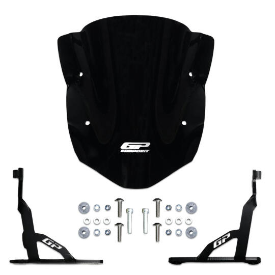 GP Kompozit TVS Apache RTR 200 2022-2024 Uyumlu Kısa Ön Cam Siyah - 3